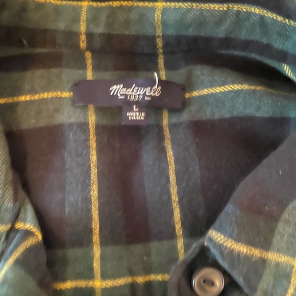 Madewell plaid flannel shirt Large - Picture 2 of 6